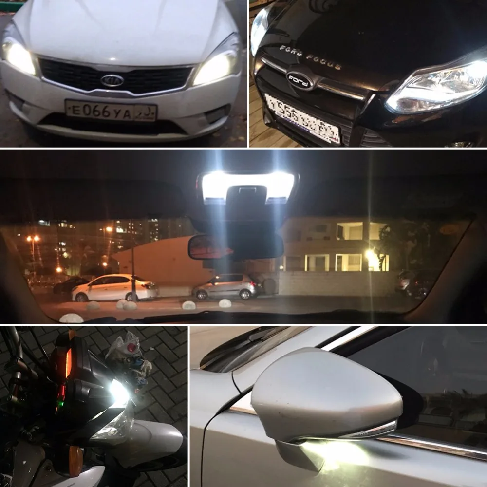 ATcomm 2 шт. T10 Светодиодные лампы W5W 168 194 LED Canbus 3030 SMD COB 6000K 12V автомобильный интерьер