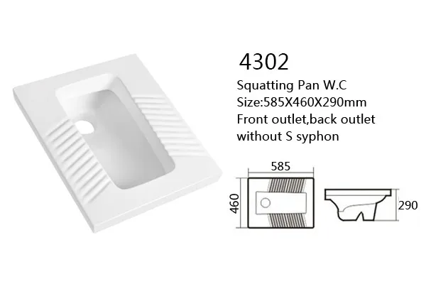 

sanitary ware white color squatting pan toilet