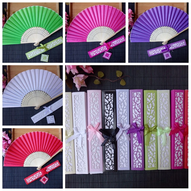 

Оптовая продажа 2019, 10 шт./лот, сделай сам, вееры для рук, свадебный подарок, бамбуковые шелковые вееры ручной работы для свадьбы + Подарочная коробка, декоративно-прикладное искусство, лидер продаж, свадебный веер