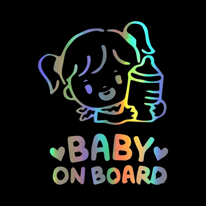Автомобильный стикер 12 7*16 см BABY ON BOARD символы Виниловая пленка для оклеивания