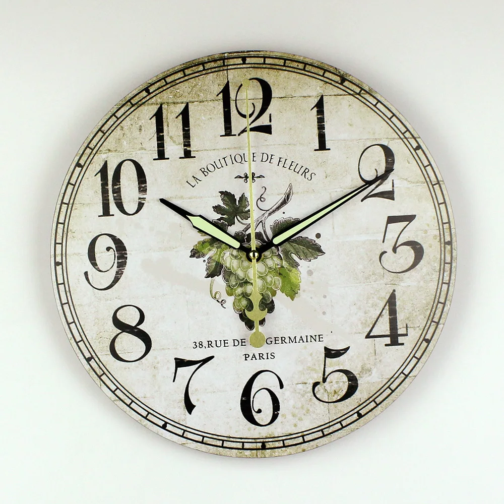 Пастырское Стиль Декоративные Настенные Часы Для Столовой Зал Украшения Стены