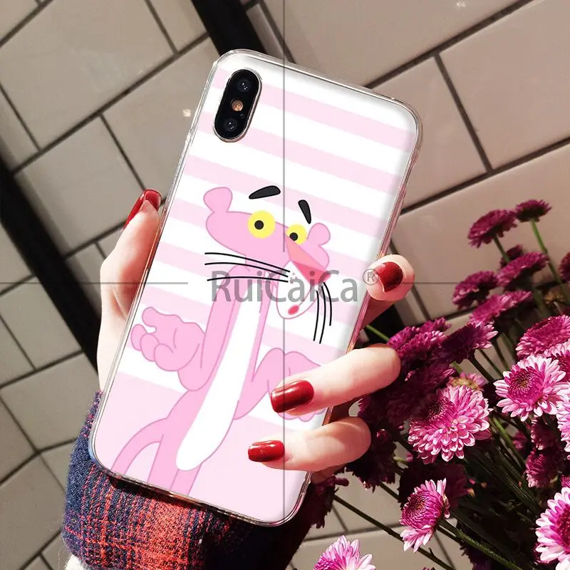 Ruicaica Розовая пантера чехол для телефона Apple iPhone 8 7 6 6S Plus X XS MAX 5 5S SE XR мобильного |