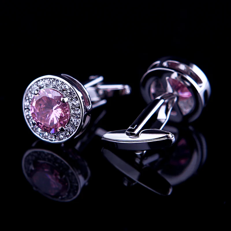 KFLK Luxury shirt cufflink for Unisex Brand cuff buttons link High Quality Pink Crystal gemelos abotoaduras Jewelry | Украшения и