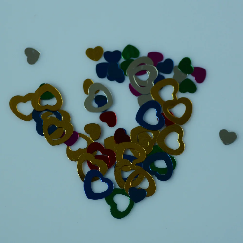 Разноцветное свадебное украшение для стола в виде сердца конфетти вечерние