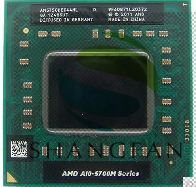 Ноутбук AMD A10 5700M Series A10 5750M A10-5750m AM5750DEC44HL Socket FS1 cpu 4M cache/2,5 GHz/четырехъядерный процессор GM45/PM45