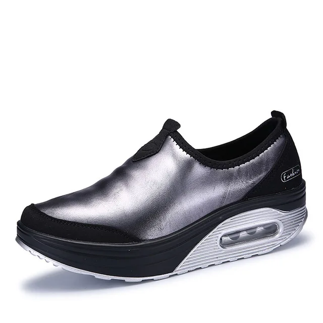 QIYHONG/Женская обувь на плоской платформе; женские мокасины; zapatos mujer; женские слипоны на платформе; женская обувь; повседневные Мокасины на плоской подошве - Цвет: Bright black 7665