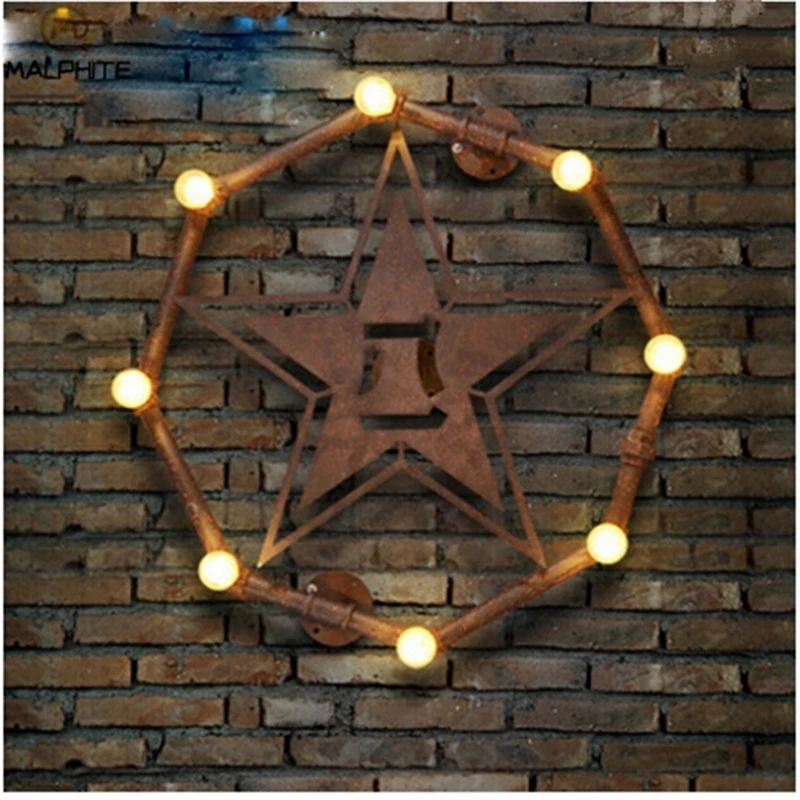 

Industrial decor wall lamp iron rust Water pipe retro wall light sconce restaurant bar cafe deco light fixtures LED luminaria