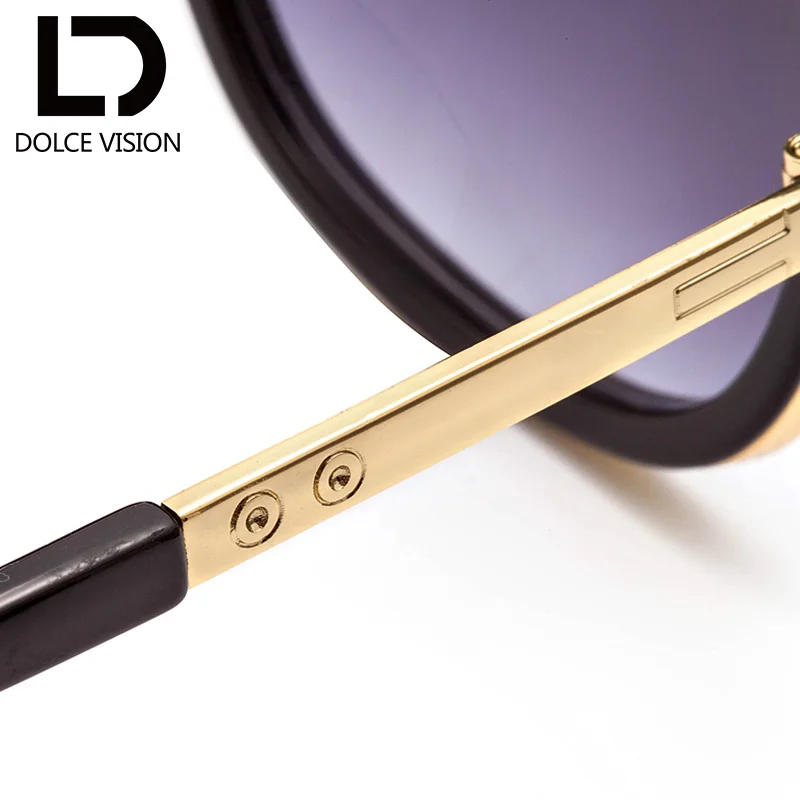 Мужские солнцезащитные очки в золотистой оправе с металлическим стеклом высокое