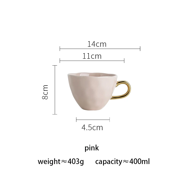 MDZF SWEETHOME Marble Ceramic Mug Gold Rim Coffee Milk Cup for Office and Home Perfect Gift for Family and Friend - Цвет: pink