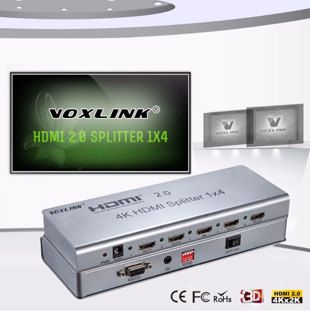 Voxlink 4 К 1x2/1x4/1x8 HDMI Splitter 3D 1080 P 2 порты и разъёмы/4 Порты разъёмы/8 разъёмы hdmi2.0/1.4 Extender