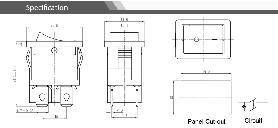 6A 250VAC KCD1-104 кулисный переключатель 4pin вкл. Выкл дпст 12 В 220 В красная лампа черный защелкивающий 15x21 двухпозиционный переключатель