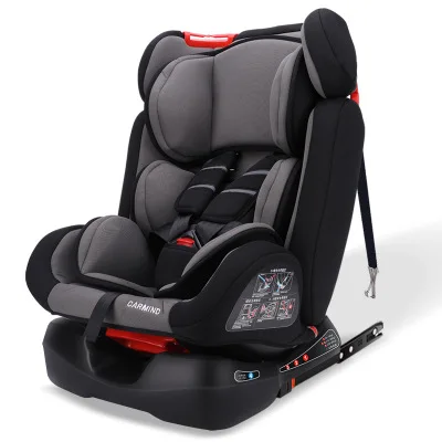 Откидное детское автомобильное безопасное сиденье с защелкой ISOfix, пятиточечное детское сиденье-бустер, детское портативное автомобильное кресло, безопасное сиденье От 0 до 12 лет - Цвет: Серый