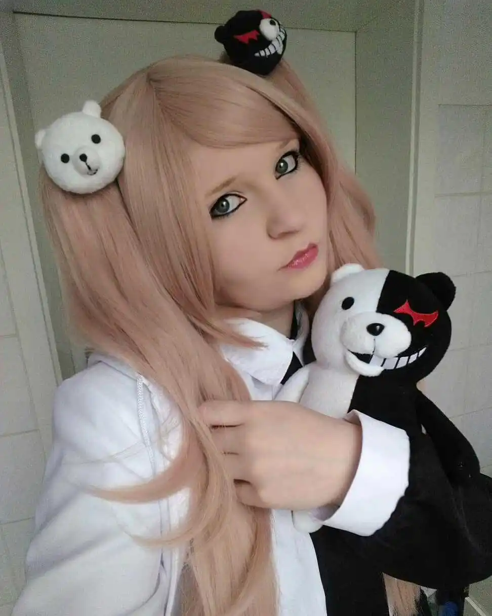 Danganronpa Cosplay Anime Wigs Dangan Ronpa Enoshima Junko Costume Women Long Hair Halloween Prop |