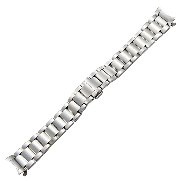 Загнутый ремешок из нержавеющей стали для часов Omega Tissot Longines Mido, ремешок с бабочкой и пряжкой, браслет на запястье 18 20 22 мм