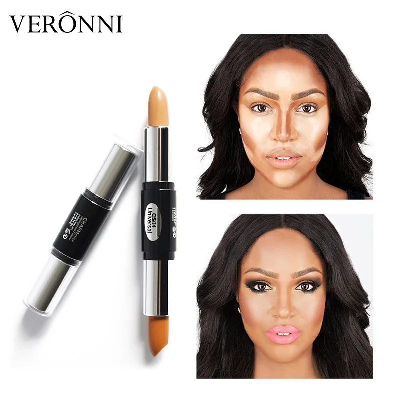 Women Professional Highlighter Double-ended Concealer Face Contouring Corrector Pen Foundation Makeup Concealer Stick Cream