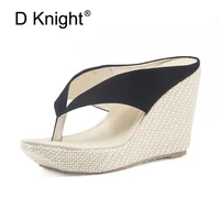 hot selling women casual platform wedge slippers concise bohemia flip flops for women ladies leisure beach slippers size 34 41