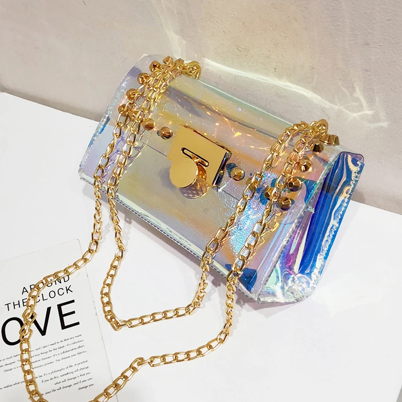 Прозрачная Лазерная квадратная сумка новинка 2019 модная Высококачественная