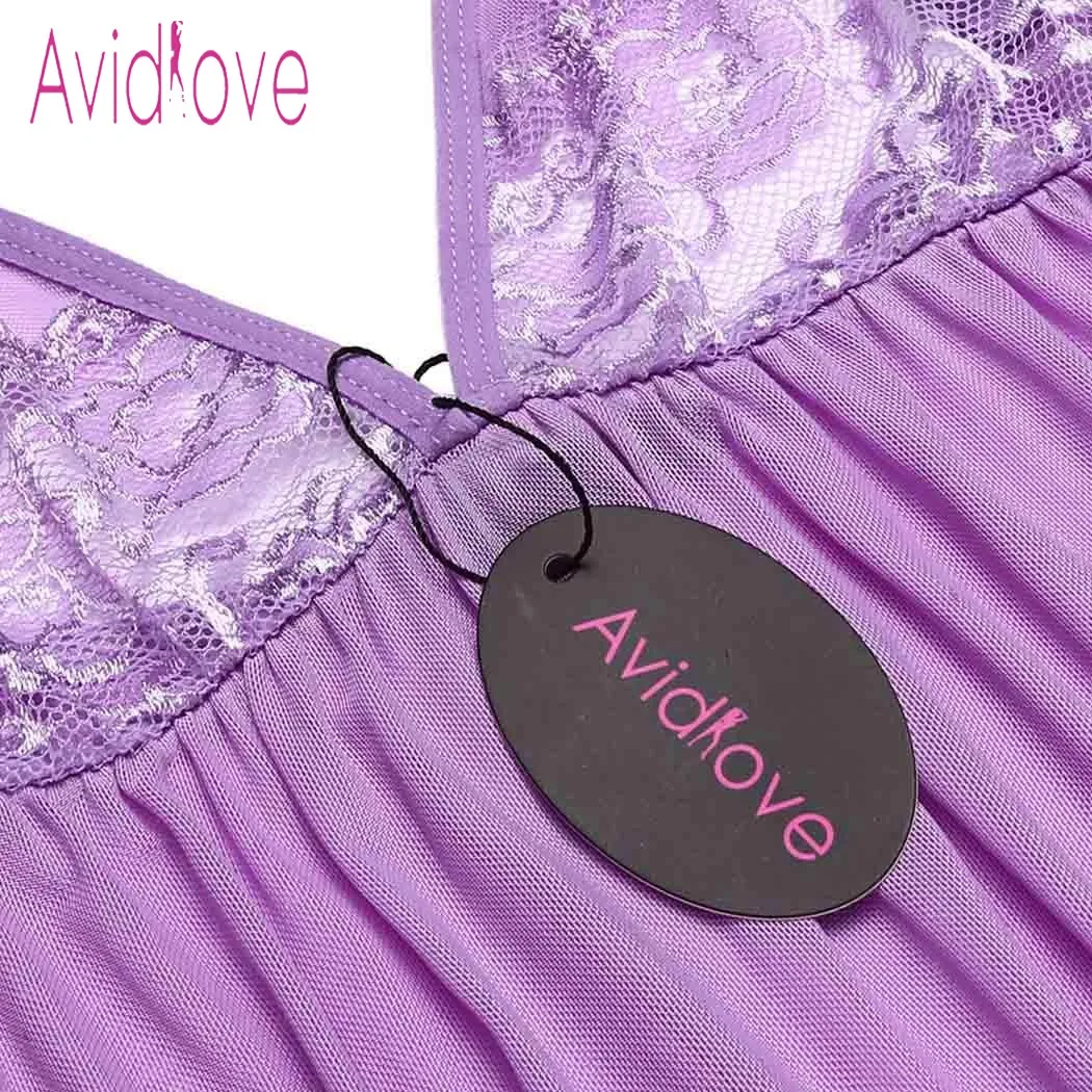 Женское Эротическое платье Avidlove с цветочным кружевом ночная сорочка нижнее