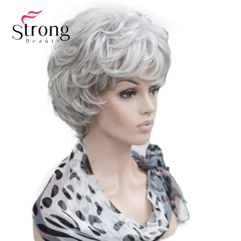 StrongBeauty короткие мягкие взъерошенные кудри парик Рыжий, темно-коричневый полный синтетические парики для женщин