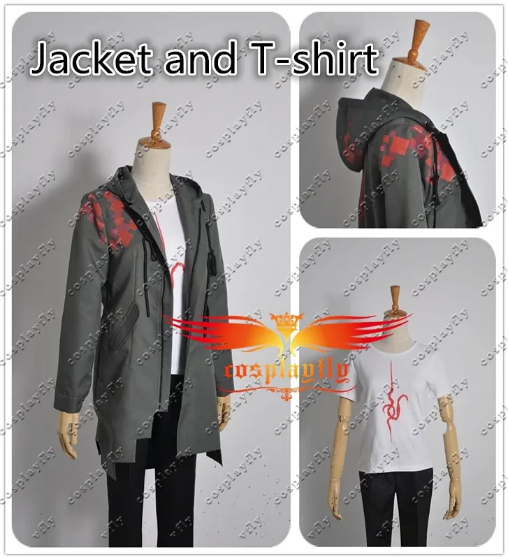 Супер Danganronpa 2 Nagito Komaeda Nagito армейский зеленый цвет куртка рубашка брюки полный комплект Косплей Костюм(пожалуйста, сообщите нам ваш пол - Цвет: Jacket and T shirt