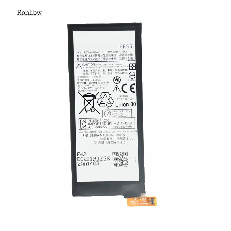 Ronlibw 2 шт. 3760 мАч Новая батарея FB55 Замена для Motorola Droid Turbo XT1581 XT1580 XT1585 Moto X