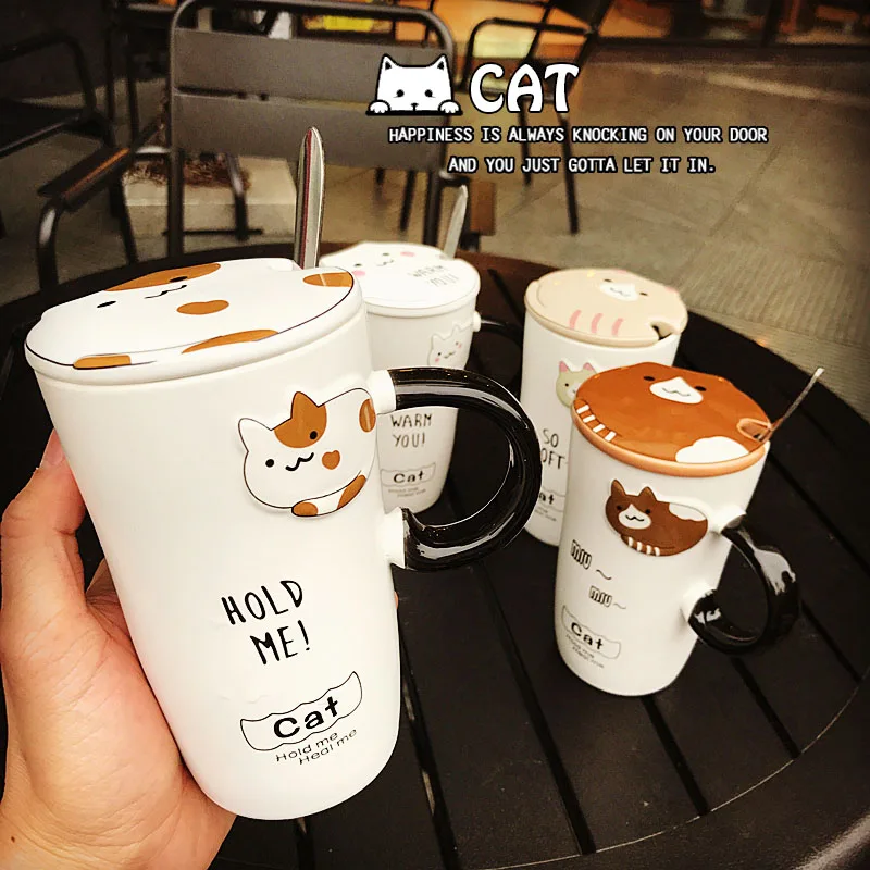Милая мультяшная кошачья кружка кофейное молоко семейная чашка керамические