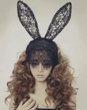Новая вечерние ная вечерняя Маскарадная маска PLAYBOY BUNNY на шнуровке с длинными