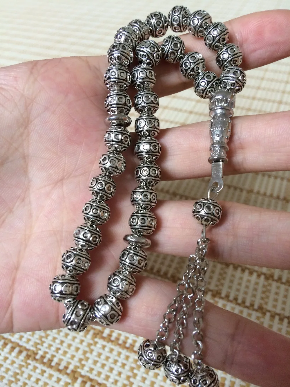 2PC/LOT islam gift anti-silver color plating 33 Muslim tasbih Beads Islamic Prayer Rosary misbaha tesbih masbaha | Дом и сад