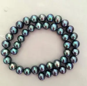 CHARMING 10-11MM SOUTH SEA BLACK PEARL NECKLACE 18 INCH choker