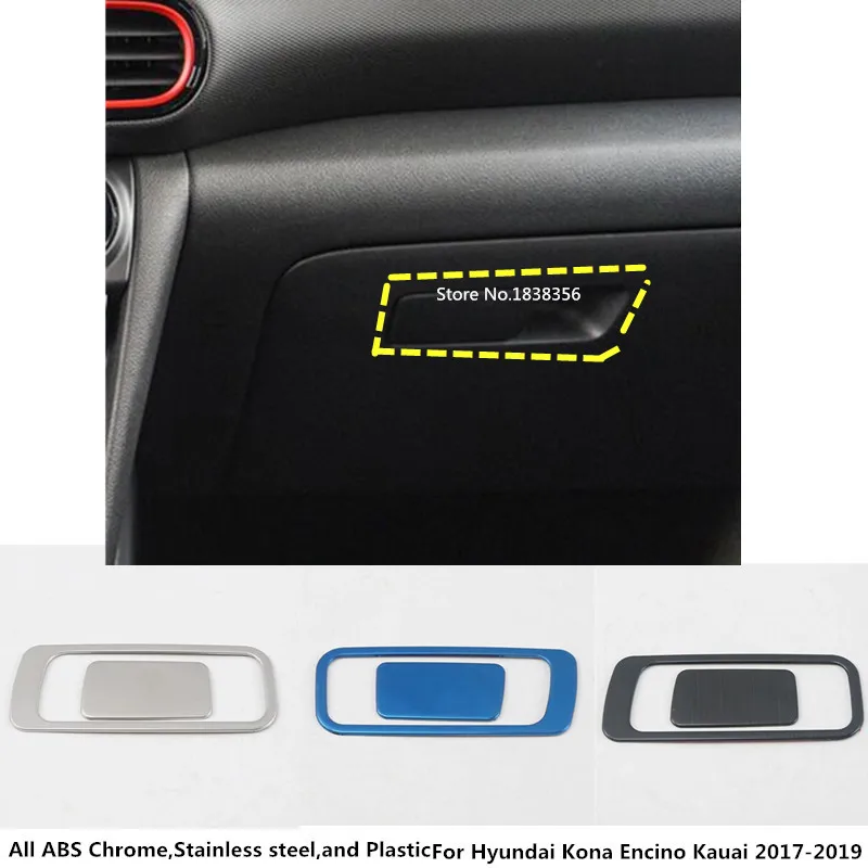 Для hyundai Kona Encino Kauai автомобиль из нержавеющей стали хранения co-пилотная перчатка коробка передняя отделка Панель рамка капот 2 шт