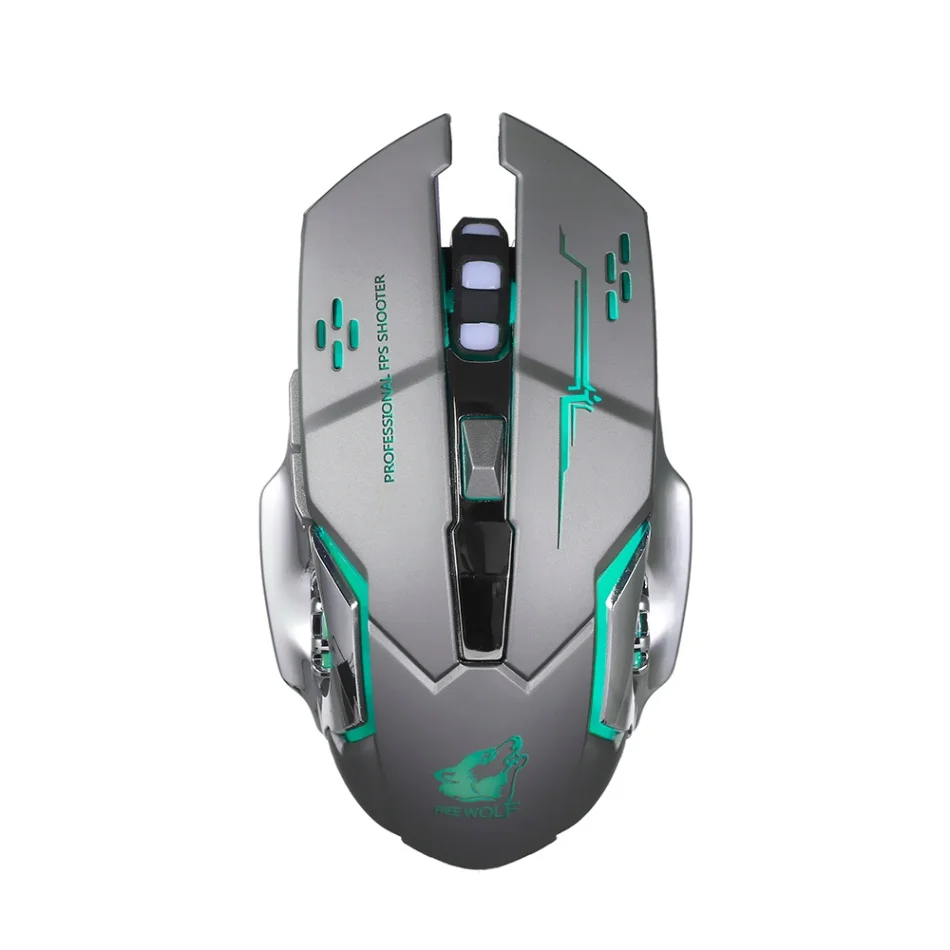 grey Беспроводная игровая мышь 2400 dpi регулируемая мышь dpi с 2,4G и 10 m/33ft Длинная передача бесшумные и эргономичные мыши - Цвет: grey
