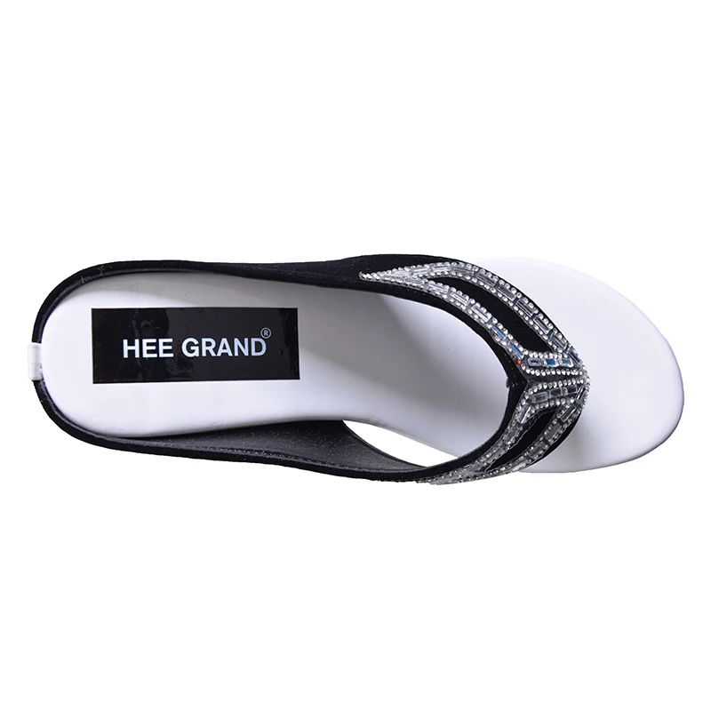 HEE GRAND/Брендовая женская обувь на толстой подошве вьетнамки платформе со стразами