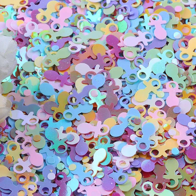 Mixed color 10 г в форме соски с блестками для рукоделия, мини-блестки с блестками, украшение для детского душа, сделай сам, шитье, скрапбукинг, Lentejuelas, конфетти - Цвет: Mixed color