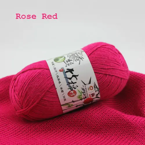 Rose Red Популярных цветов супер мягкая натуральная гладкая бамбуковая хлопчатобумажная пряжа - Цвет: Rose Red