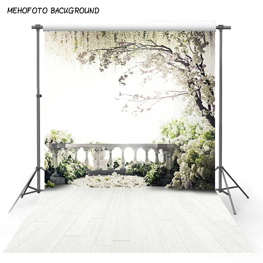 Фон для фотосъемки с изображением цветов деревьев сада лофта 200x300 см (7x10