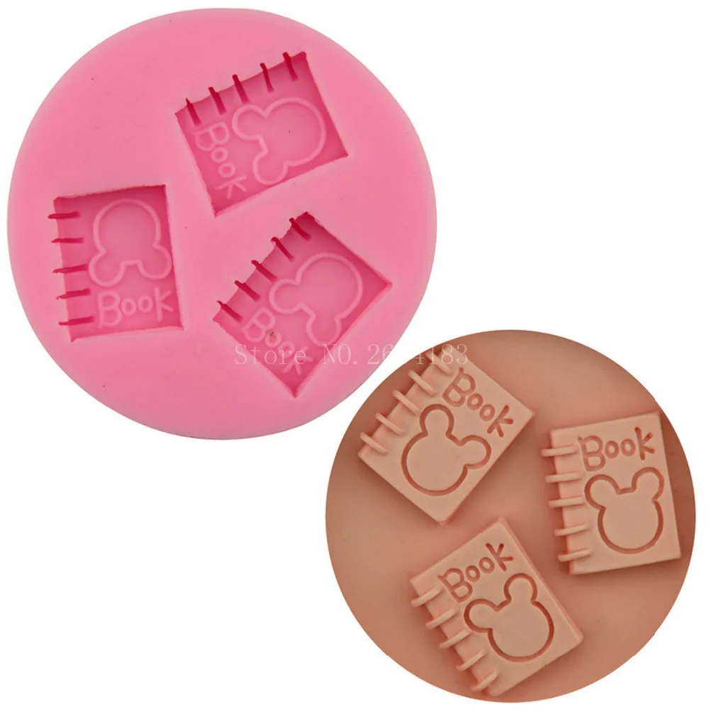 

Silicone Cartoon Notebook Chocolate Mold Fondant Cake Cupcake Decoration Candy Baking Tool Moulds Steam Oven Resin Available