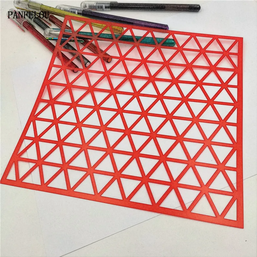 Красные треугольные трафареты для скрапбукинга Пластиковая форма щит Сделай Сам