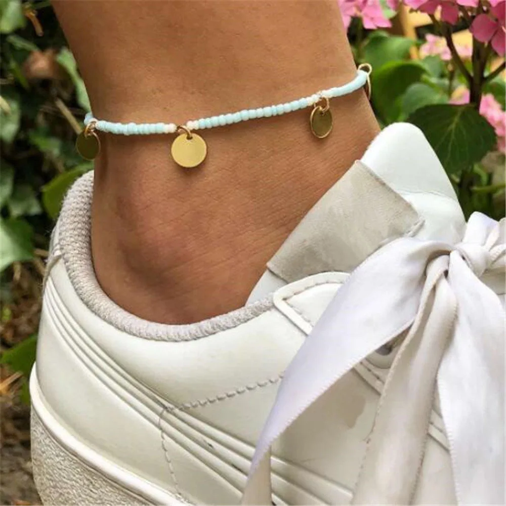 MLING 2019 Модный золотой круг Пляж океан Браслет ножные браслеты богемные бусины