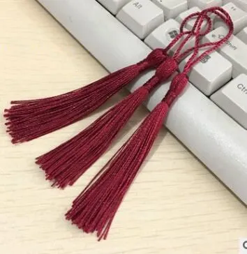 wine red 50 шт./лот 140 мм(80+ 60) мм полиэстер шелковые кисточки для серег талисманы китайский узел хлопок кисточки для изготовления ювелирных изделий DIY - Цвет: wine red