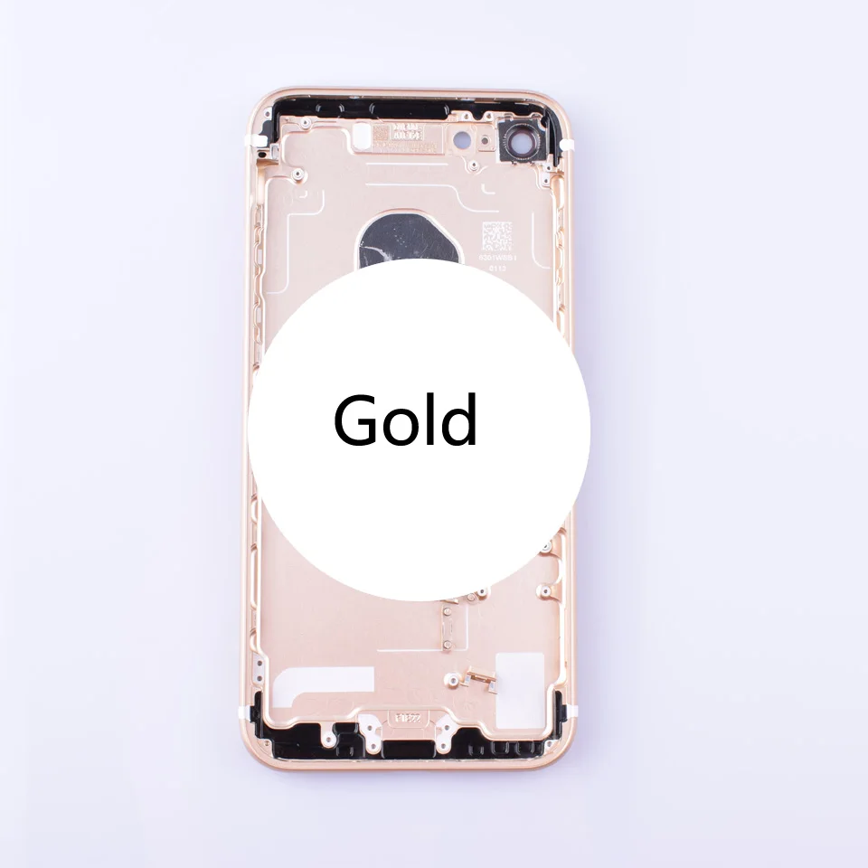 Gold For iphone7 coque Original Quality New Metal Battery Cover Door Full Housing For Apple Iphone 7 7G Chassis Middle Frame - Цвет: Gold