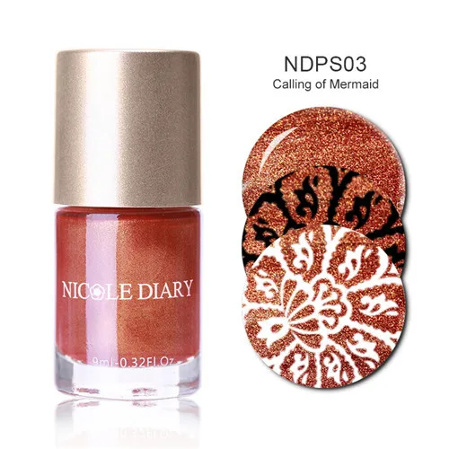Water Based NDPS03 NICOLE DIARY 9 мл стемпинг ногтей покрытие лак красочный дизайн ногтей пластина печать лак оболочка лак для ногтей - Цвет: Water Based NDPS03