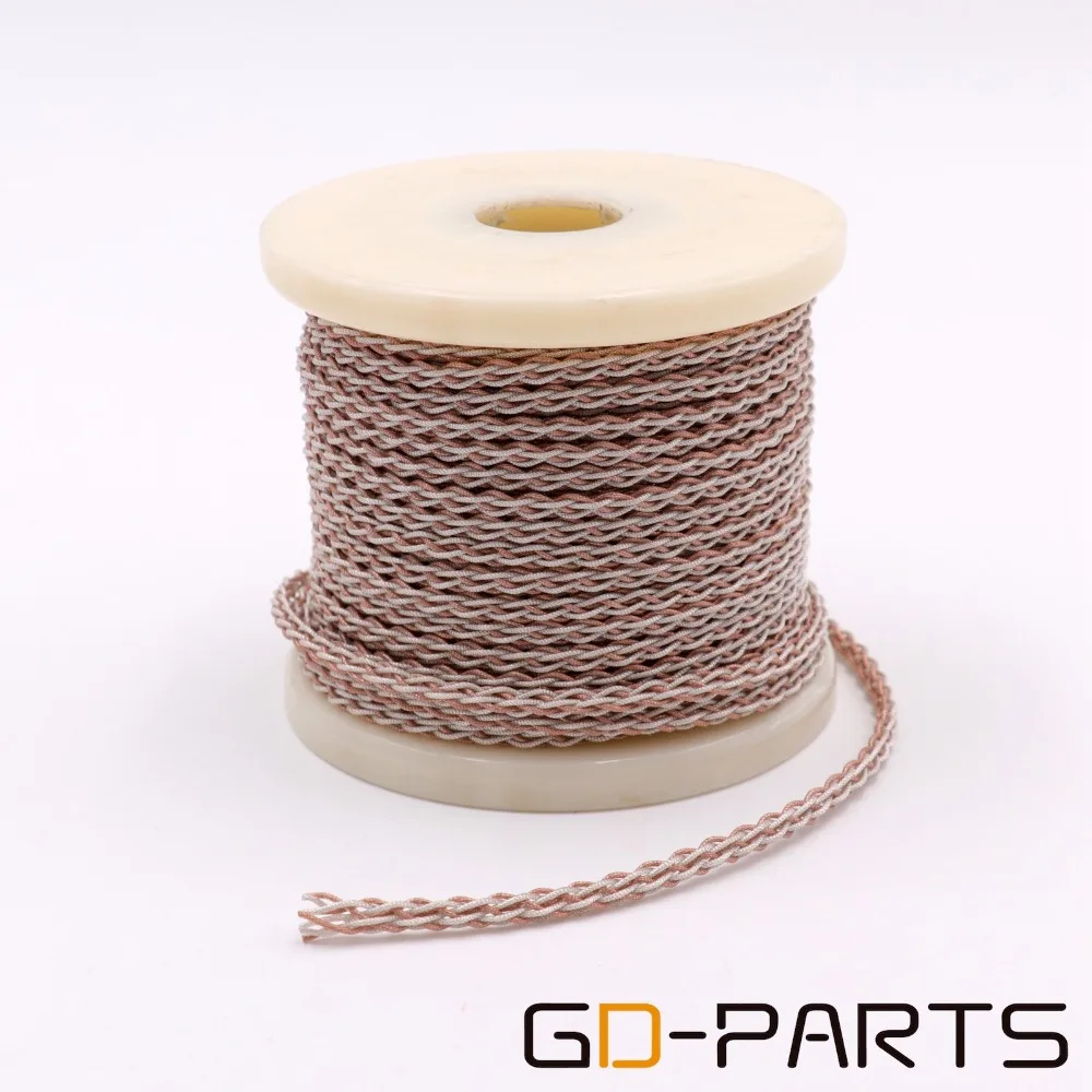 GD-PARTS 1,2 м гибкий 6N OCC Платиновый кабель для наушников DIY Hifi аудио наушники обновление провода мягкий ПВХ один кристалл серебряный кабель - Цвет: PR9501AGCU