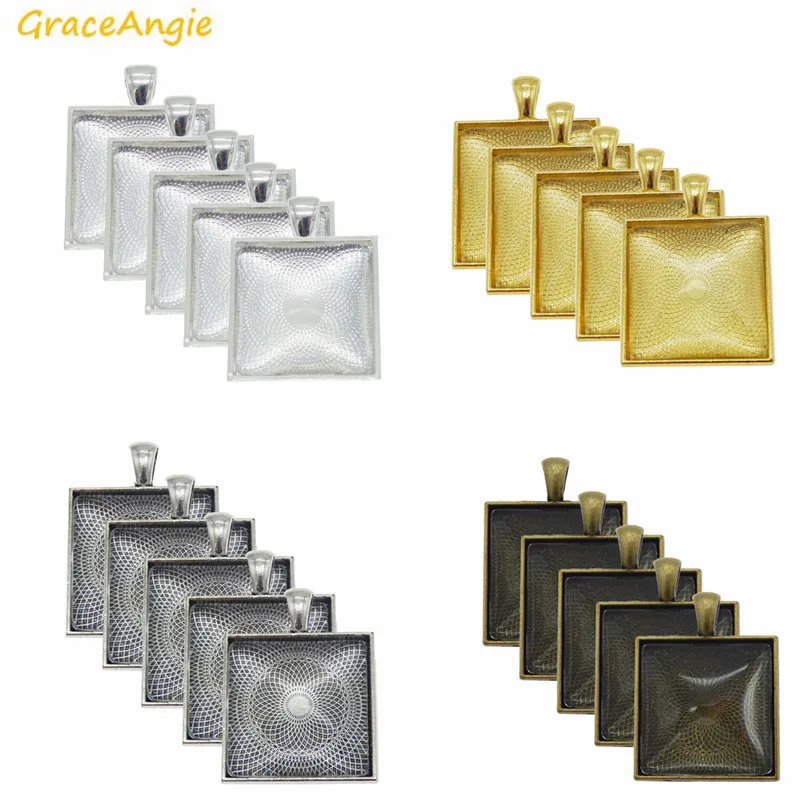 GraceAngie 4 комплекта комплект кабошонов Золото Серебро Бронза классический