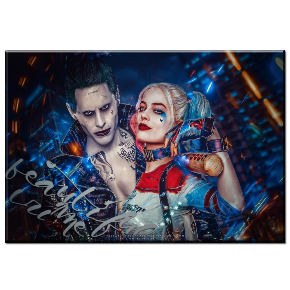 ZZ1102 jokers Харли Куинн настенное Искусство Холст нарисованный кинопостер печать
