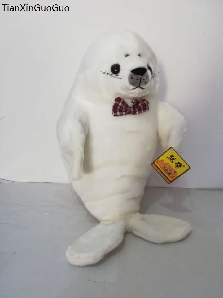

large 50cm lovely cartoon seal soft plush toy white seal doll throw pillow birthday gift w0345
