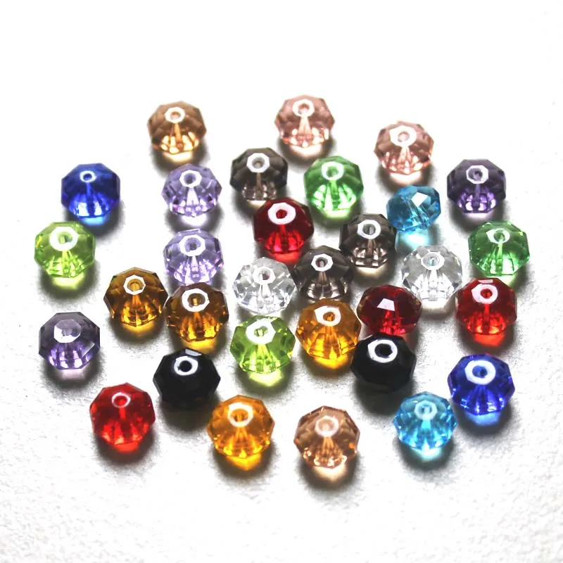 

2020 New Factory Promotion 6x8MM 100pcs Crystal Glass Rondelle Loose Spacer Beads Multi Colors for DIY Jewelry Making 3A868MM