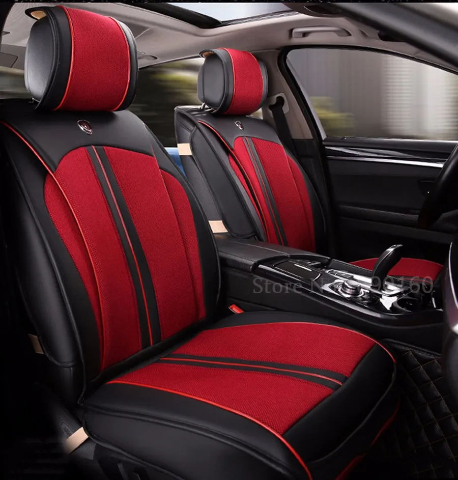 Универсальные кожаные чехлы для автомобильных сидений HUMMER H2 H3, автомобильные аксессуары для стайлинга, автомобильные наклейки, ковер 3D, черный/красный/белый/бежевый