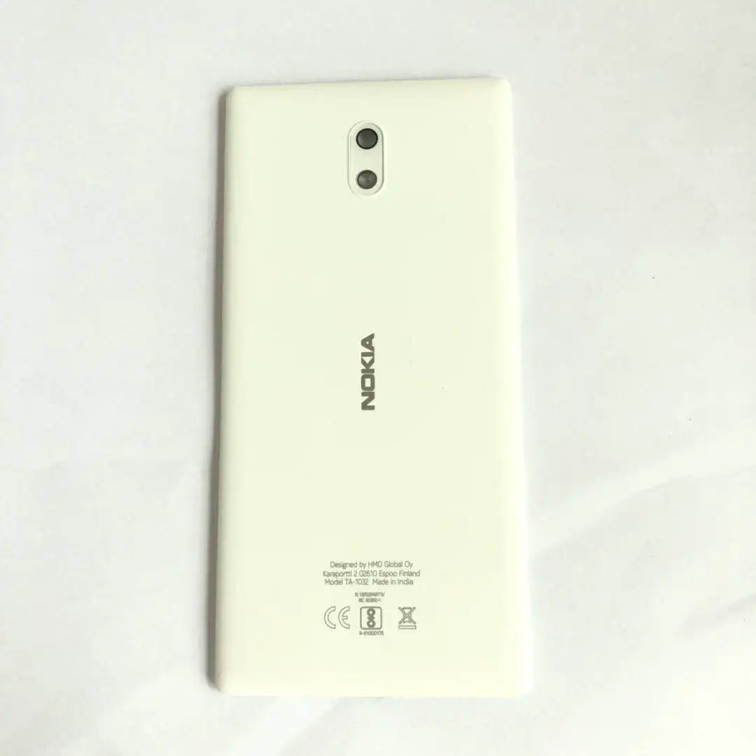 Белый Для Nokia 3 крышка батареи с Cramera стекло оригинальная задняя крышка для Nokia 3 Мобильный телефон корпус с NFC - Цвет: Белый