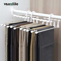 vanzlife multi layers stainless steel pants hangers home retractable wardrobe pants storage racks