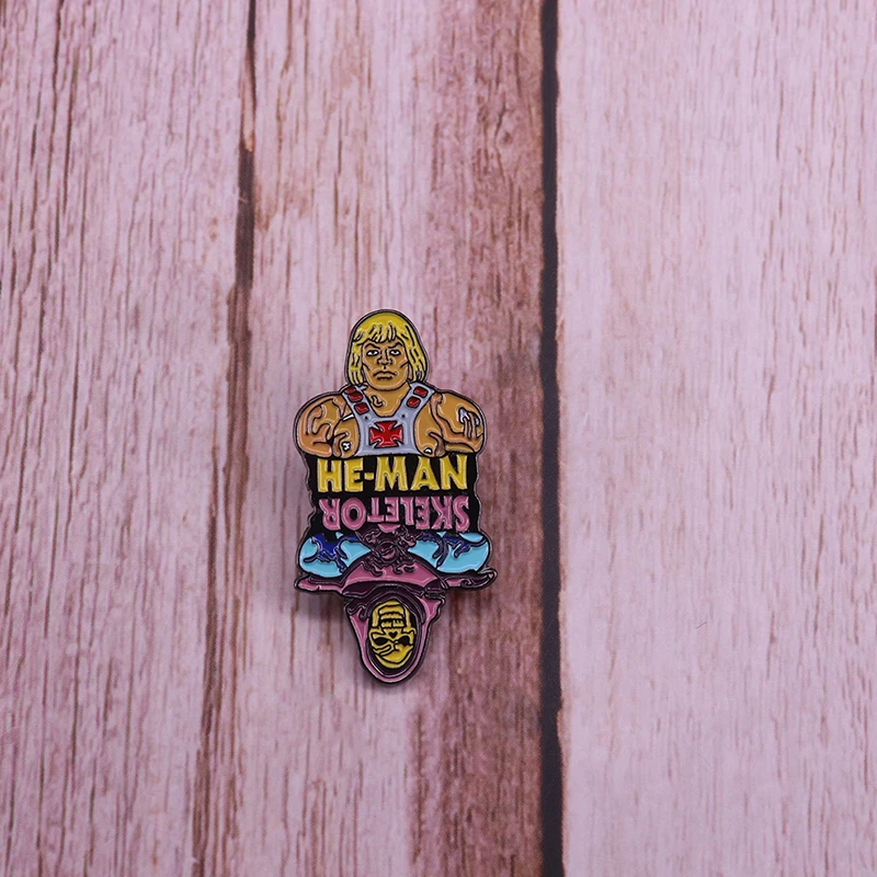 Он Ман скелетор флип pin Ретро 80s брошка мультфильм мастера Вселенной ОН человек